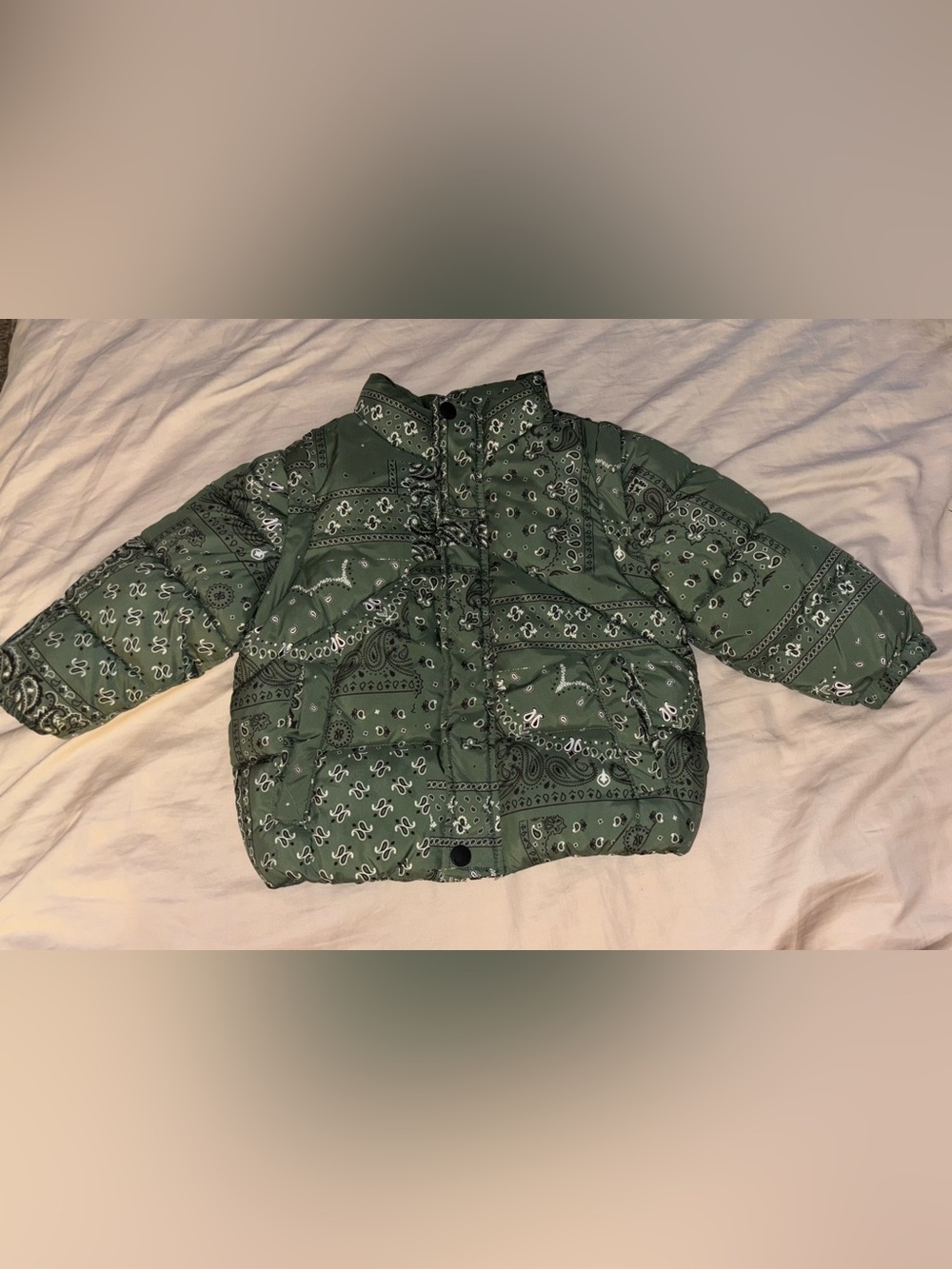 Zara Toddler Green Bandana-Print Puffer Jacket / Vest | 18-24M